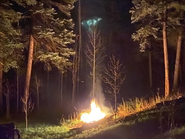 Spirits lights rising from fire